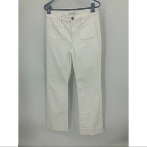 Ann Taylor loft wide leg trouser jeans in white 28/6